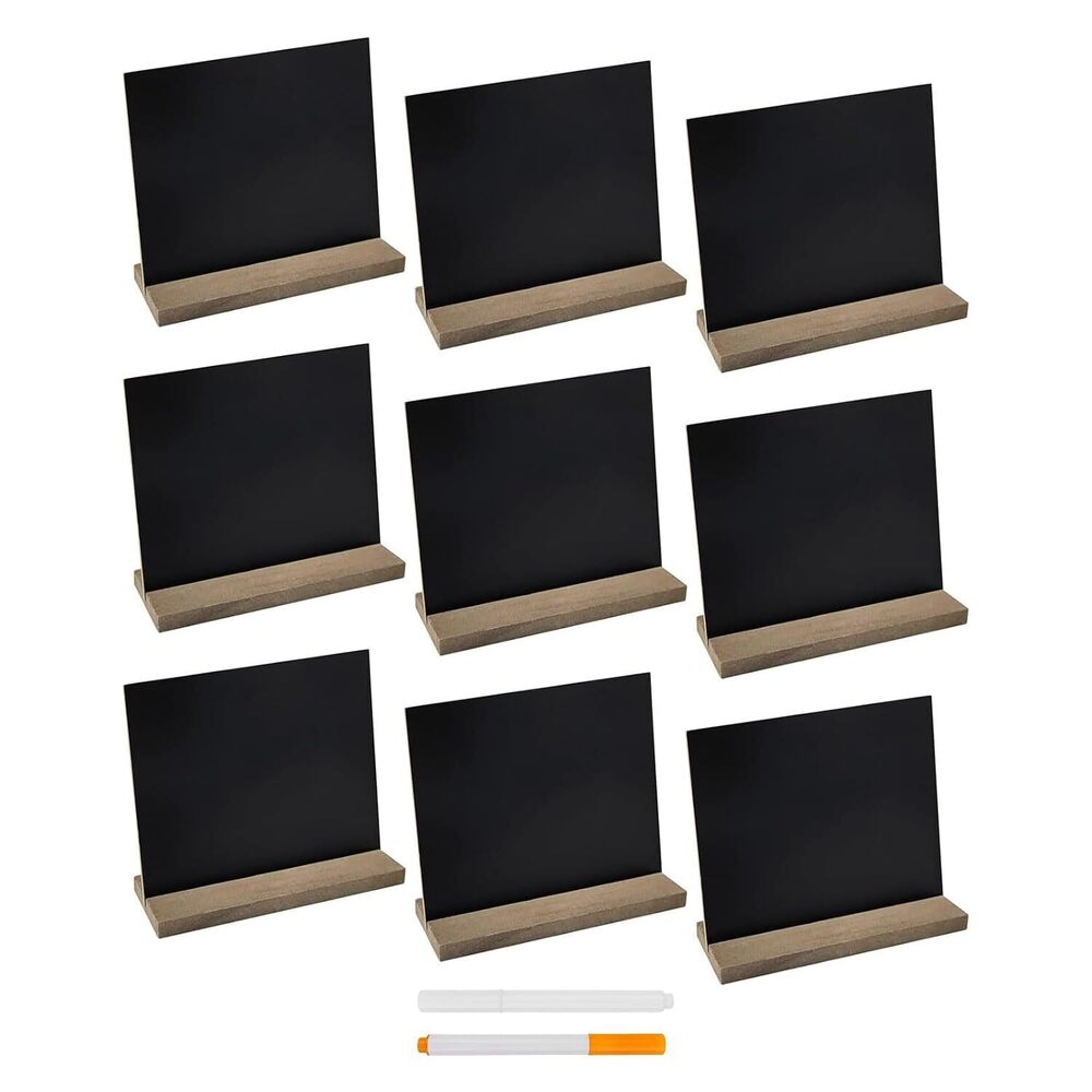 5 X 6 Inch Mini Tabletop Chalkboard Signs with Vintage Style Wood Base
